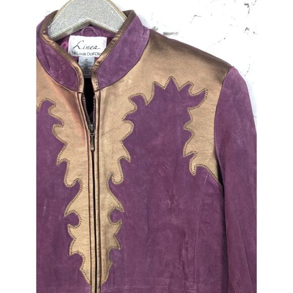 LINEA Louis Dell'Ollio Western Artsy Boho Leather Suede Jacket Medium NWT - Picture 2 of 6